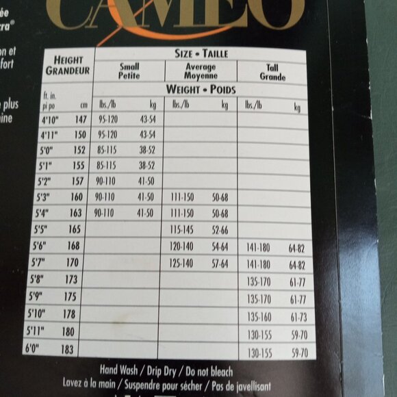 Cameo Panty Hose Stocking 70's Tall Linen Vintage Pantyhose Hosiery Dead Stock - Picture 3 of 10